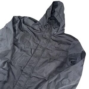 Nike AeroLoft Jacket Mens Large Black Hooded Full Zip Mesh Lined Windbreaker